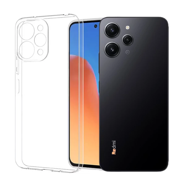 FitCase Xiaomi Redmi 12 Kılıf Kamera Korumalı Silikon Şeffaf Arka Kapak ürün görseli 1