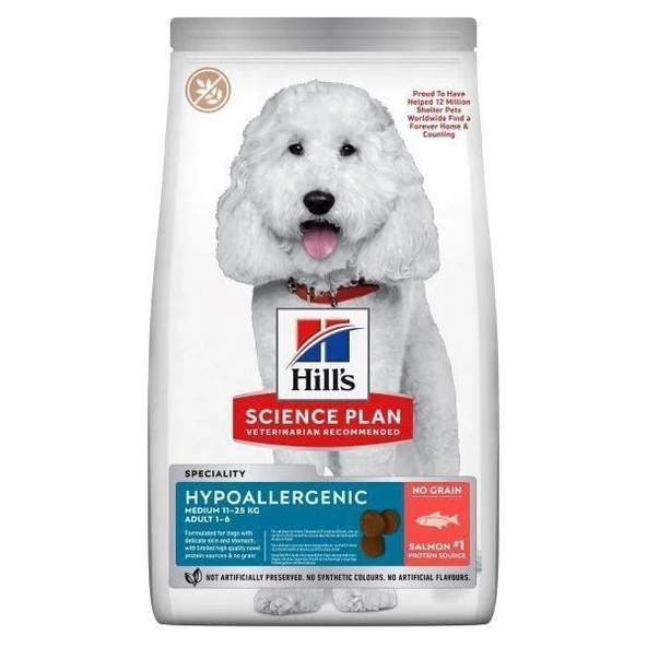 Hills Hypo-Allergenic Somonlu Orta Irk Yetişkin Köpek Maması 12 Kg ürün görseli 1