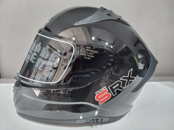 KASK MTS PRO 801 PARLAK SİYAH GÜNEŞ GÖZLÜKLÜ ürün görseli 1