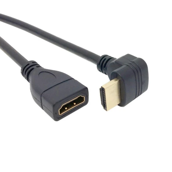 Hdmi Dişi Erkek Uzatma 90 Derece Dirsek Kablosu 1 Metre ürün görseli 1