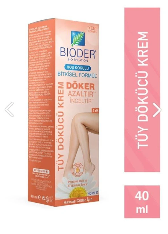 Bioder Hassas Ciltler İçin Hoş Kokulu Tüy Dökücü Krem 40 Ml 8680512610847 ürün görseli 1