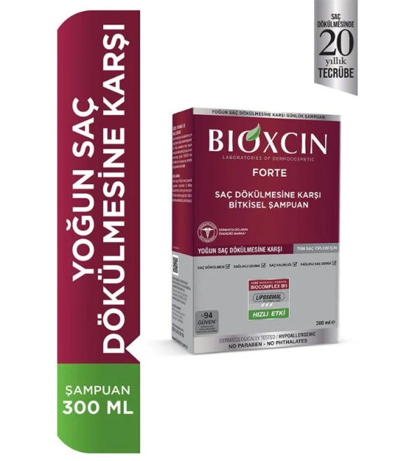 Bioxcin Forte Saç Dökülmesine Karşı Bitkisel Şampuan 300 Ml 8697432091755 ürün görseli 1