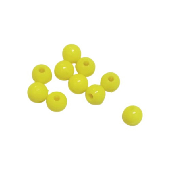 Sazan Boncuğu 8 mm Limoni Sarı Delikli Plastik Balıkçı Boncuk 50 Adet - Aqua  Sazan Boncuğu ürün görseli 1