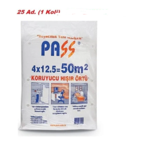 pass Naylon Koruyucu Hışır Örtü 4x12.5  50 m2 25 Adet 1 Koli ürün görseli 1