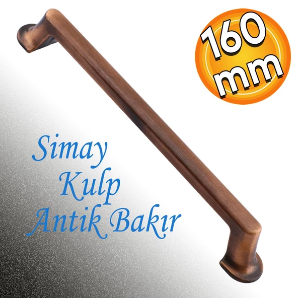 Simay Düz Metal 160 mm Eskitme Antik Bakır Mobilya Mutfak Çekmece Dolap Dolabı Kulpu Kulbu Kulpları ürün görseli 1