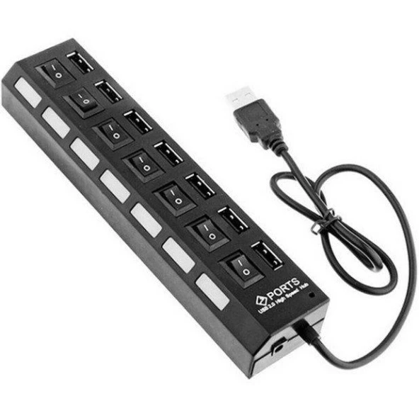 Zhltools Hispeed Usb 2.0 7 İn 1 Hub Siyah - Resim 3