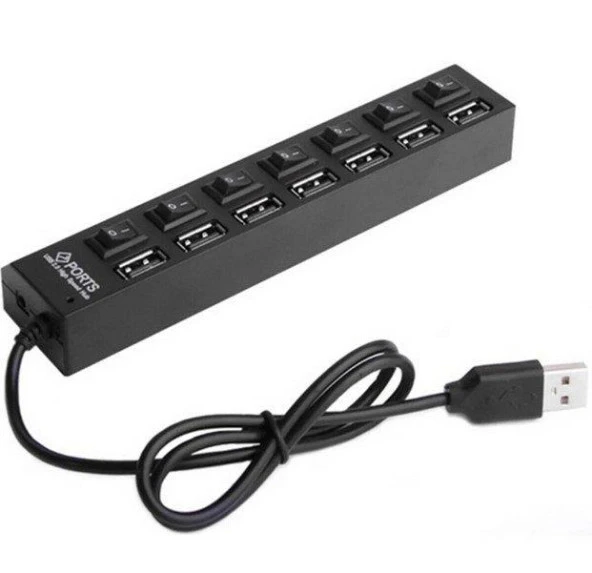 Zhltools Hispeed Usb 2.0 7 İn 1 Hub Siyah - Resim 6