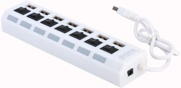 Zhltools Hispeed Usb 2.0 7 İn 1 Hub Beyaz - Resim 2