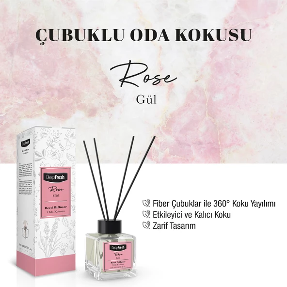 Deep Fresh Çubuklu Oda Kokusu Gül 100 ml - Resim 2