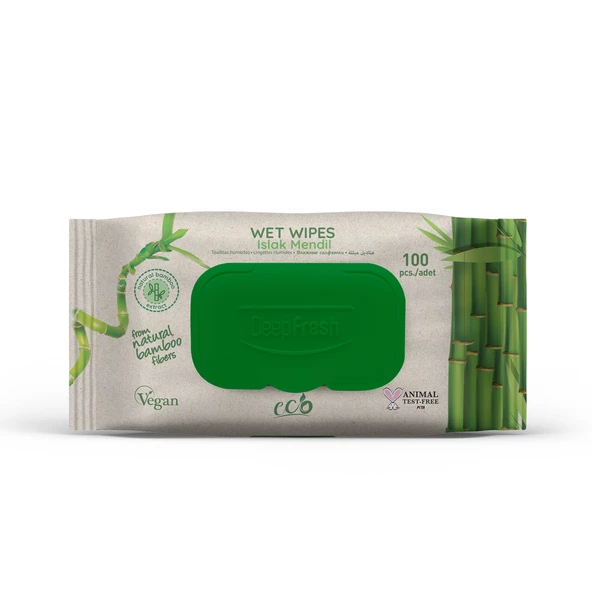 Deep Fresh Eco Serisi Bambu Islak Mendil 100 Yaprak ürün görseli 1