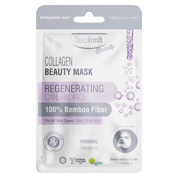 Deep Fresh Tek Kullanımlık Collagen Canlandırıcı Sıkılaştırıcı Yüz Maskesi Tekli ürün görseli 1