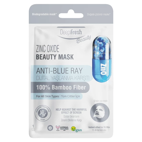 Deep Fresh Tek Kullanımlık Zinc Oxide Dijital Yaşlanma Karşıtı Yüz Maskesi Tekli ürün görseli 1