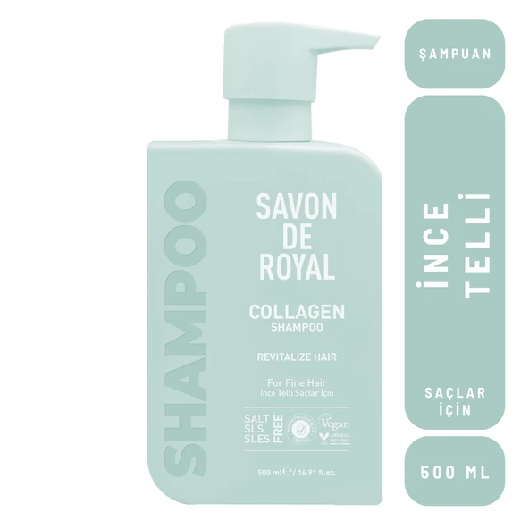 Savon De Royal - Kolajen İçeren - İnce Telli Saçlar İçin Canlandırıcı Etkili Şampuan 500 ml ürün görseli 1
