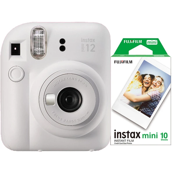 Fujifilm İnstax Mini 12 Fotoğraf Makinesi Askıpil 10'lu film (beyaz) ürün görseli 1