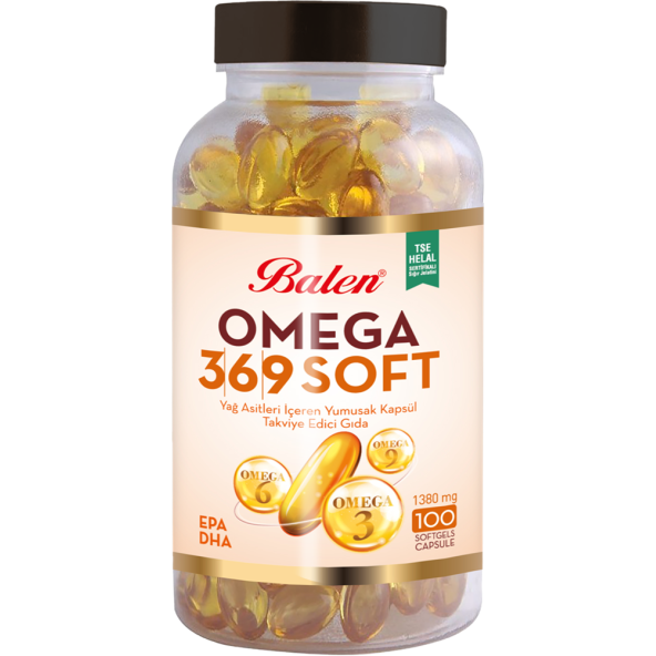 Balen Omega 3,6,9 Soft Yağ Asitleri İçeren Yumuşak Kapsül 1380 MGX100 ürün görseli 1