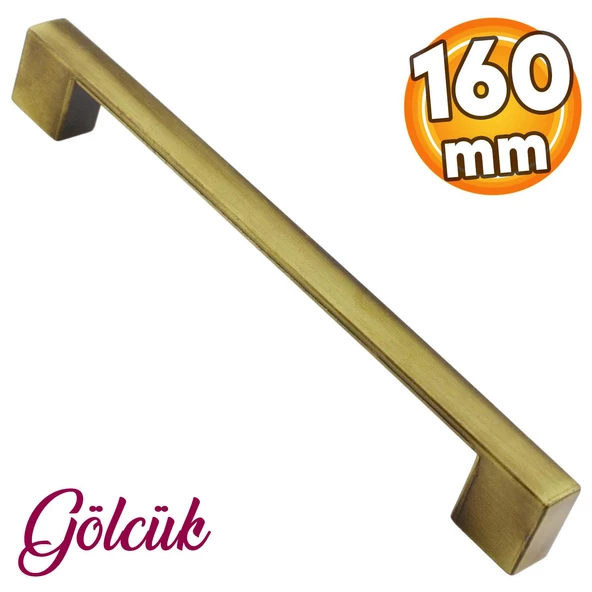 Gölcük Düz Metal Eskitme Antik Sarı 160 mm Mobilya Mutfak Çekmece Dolap Dolabı Kulpu Kulbu Kulpları ürün görseli 1