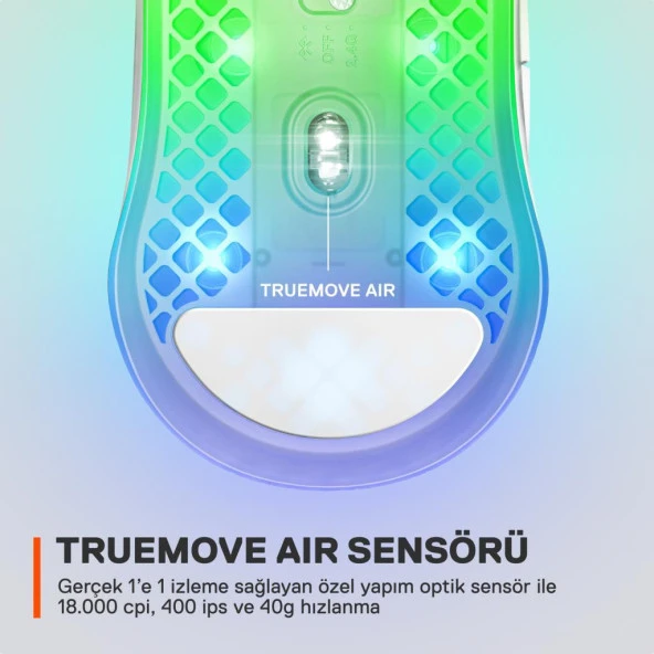 Steelseries Aerox 3 Wireless Ghost Edition - Super Light Gaming Mouse - Resim 4