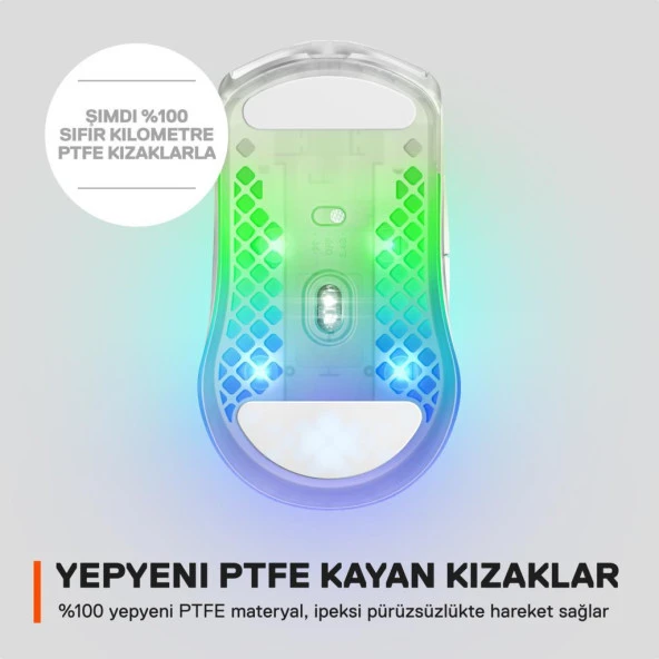 Steelseries Aerox 3 Wireless Ghost Edition - Super Light Gaming Mouse - Resim 5