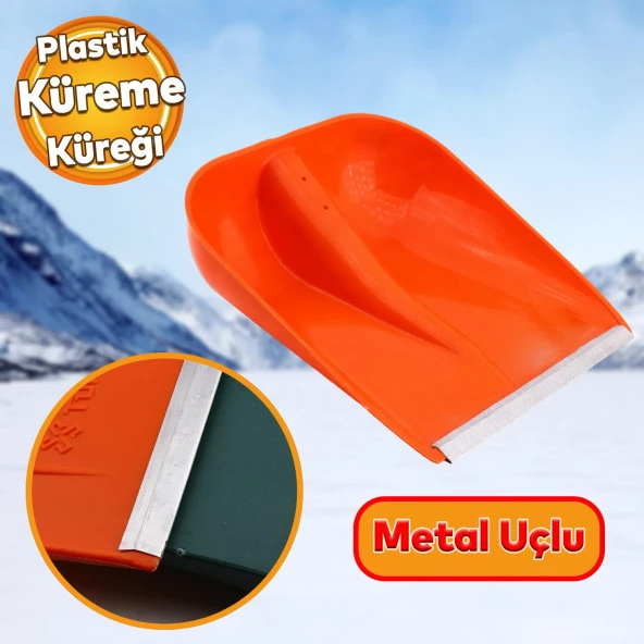 Plastik Faryap Kar Küreme Küreği Ahır Gübre Hayvan Pisliği Temizleme Turuncu 28x35 cm Kürek ürün görseli 1