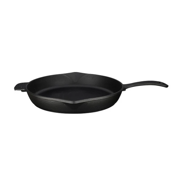 LAVA DÖKÜM YUVARLAK KIZARTMA TAVASI METAL SAPLI ÇAP 30CM ürün görseli 1