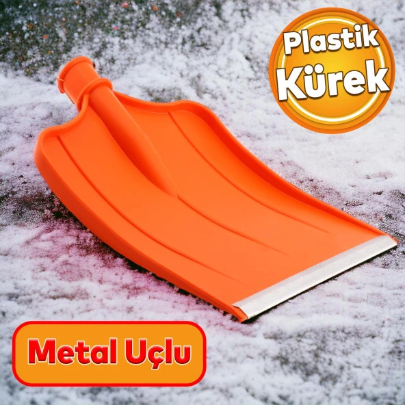 Plastik Faryap Kar Küreme Küreği Ahır Gübre Hayvan Pisliği Temizleme Turuncu 33x38 cm Kürek ürün görseli 1