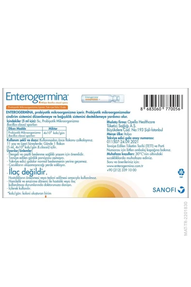 Enterogermina Yetişkin 5 ml 20 Flakon - Resim 7