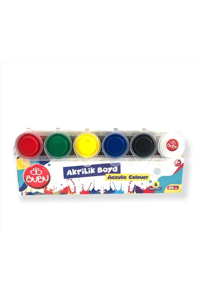 BU BU AKRİLİK BOYA 6 RENK ürün görseli 1