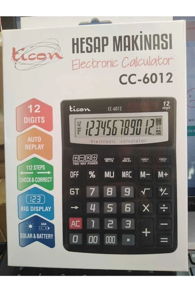 TİCON CC-6012 HESAP DİJİTAL MAKİNASI ürün görseli 1