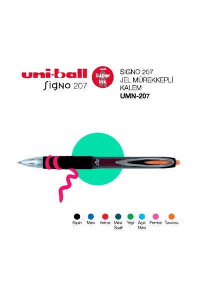 UNİ-BALL SİGNO 207 1,0 MEKANİK JEL KALEM MAVİ ürün görseli 1