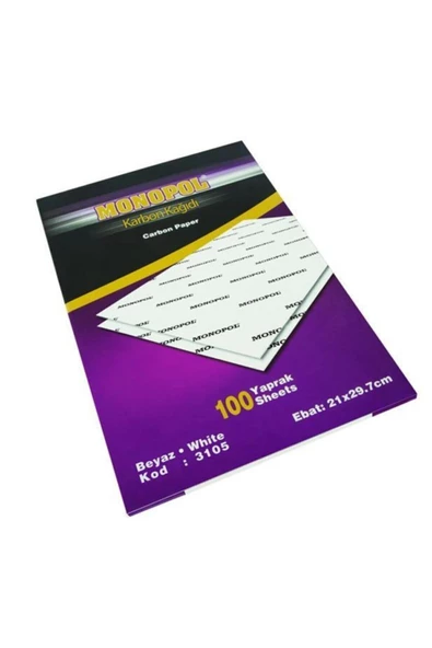 Karbon Kağıdı A4 210*297 Mm Beyaz Renk 5 Adet BEYAZ ürün görseli 1