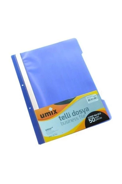 UMUR UMİX A4 TELLİ DOSYA 50 Lİ MAVİ - Resim 3