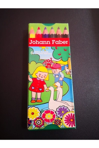 JOHANN FABER KURU BOYA 6 RENK KISA ürün görseli 1