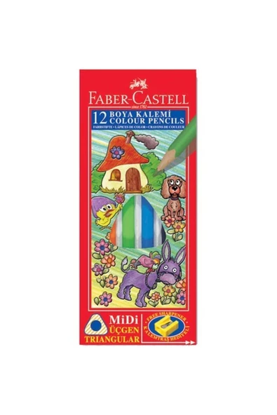 FABER CASTELL MİDİ ÜÇGEN BOYA KALEMİ 12/TB 334000 ürün görseli 1