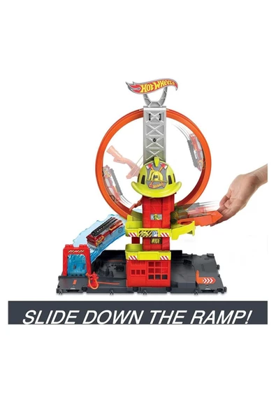 HOTWHEELS ÇEMBER PİSTLİ  İTFAİYE İSTASYONU - Resim 2