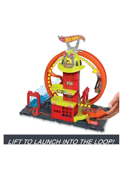 HOTWHEELS ÇEMBER PİSTLİ  İTFAİYE İSTASYONU - Resim 4