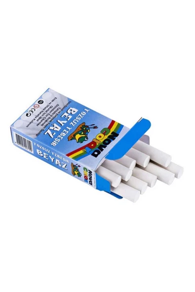 N.COLOR TOZSUZ TEBEŞİR 10LU BEYAZ ürün görseli 1