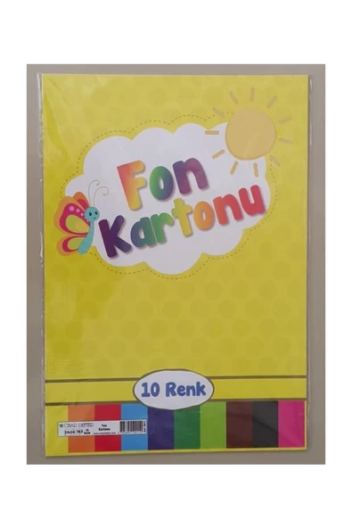 A4 BOYUTU KARIŞIK RENKLİ FON KARTONU 10 LU ürün görseli 1