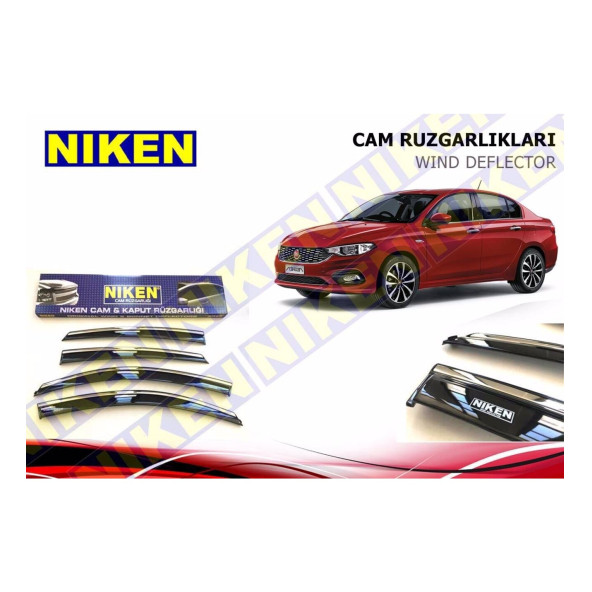 Fiat Egea Hb - Sedan Uyumlu 2015-2025 Kromlu Cam Rüzgarlığı 4'lü ürün görseli 1