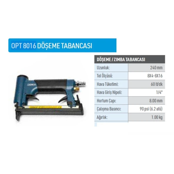 Osaka OPT 8016 Havalı Döşeme Zımba Tabancası - Resim 2