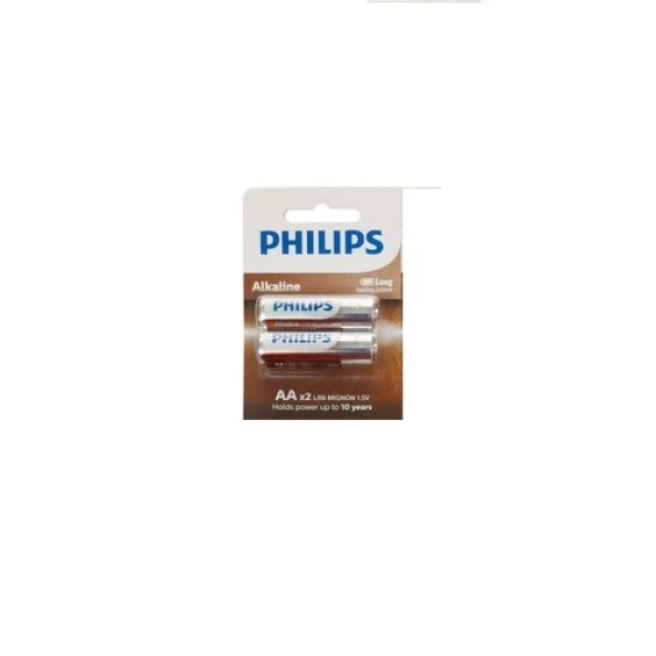 Phılıps LR6A12S/10 Alkaline AA Kalem Pil Kartela 2 Li ürün görseli 1