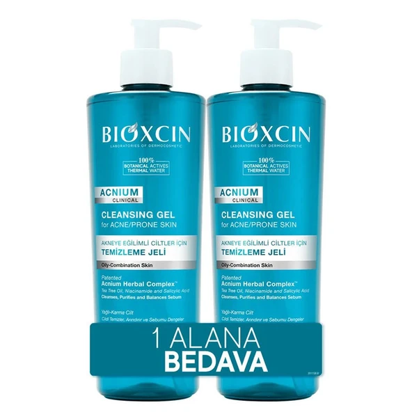 Bioxcin Acnium Sebum Dengeleyici Yüz Yıkama Jeli 500 ml + 500 ml Avantaj Paket ürün görseli 1