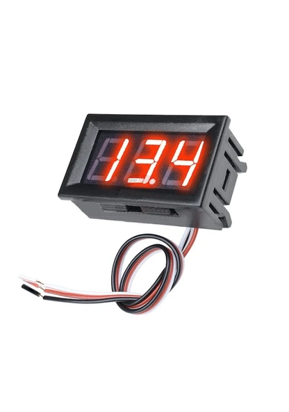 0.56 İnch Dc 0-30V Dijital Voltmetre Kırmızı  3 Telli Panel Tip ürün görseli 1