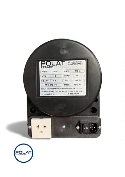 220 Giriş - 110 Çıkış  Çevirici Trafo Converter (2 KVA) IP TİP ürün görseli 1