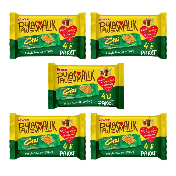 Ülker Çizi Peynirli Kraker 4lü 280 Gr x 5 Adet ürün görseli 1