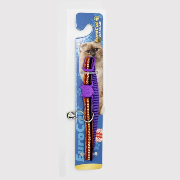 EuroCat Kedi Boy.Tas.Yaldız Turuncu 10mm28cm Tek ürün görseli 1