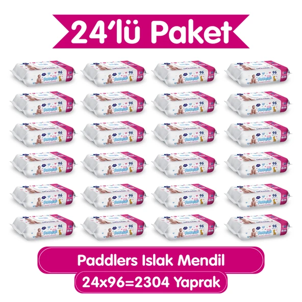 Paddlers Islak Mendil 24x96 lı Koli (2304 Yaprak) ürün görseli 1