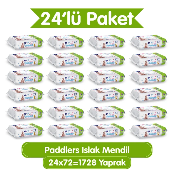 Paddlers Islak Mendil 24x72 li Koli (1728 Yaprak) ürün görseli 1