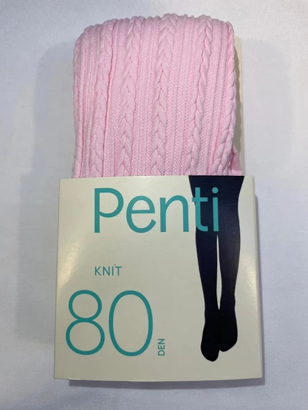 PENTİ PRETTY KNIT 80 DEN KÜLOTLU ÇORAP PEMBE 9-10 YAŞ ürün görseli 1