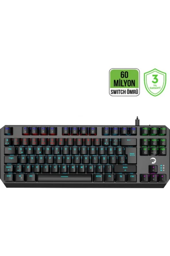 GamePower  Overlord 60M Mekanik Mavi Switch Türkçe Q 88 Tuş USB Gaming Klavye - 3 Yıl Garantili ürün görseli 1