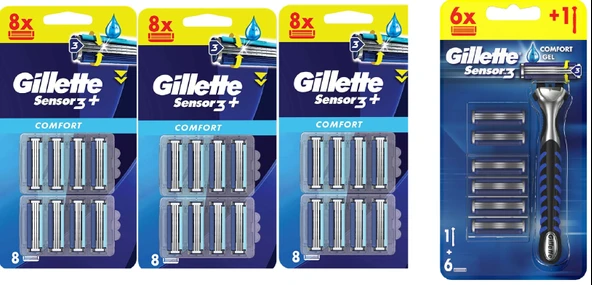 Gillette Sensor3 Yedek Tıraş Bıçağı 30 Adet ürün görseli 1
